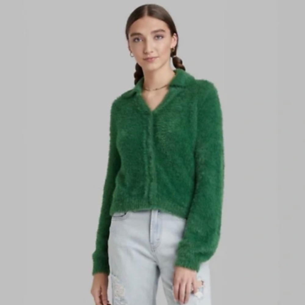 Wild Fable Fuzzy Green Sweater